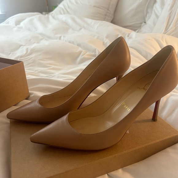 Loubiton Decoltish 85 Nappa Nude Leather - Picture 1 of 7